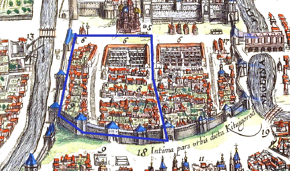 Фрагмент Сигизмундова плана Москвы. 1610 год