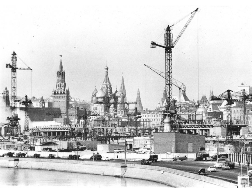 Строительство Гостиницы Россия в 1964 году